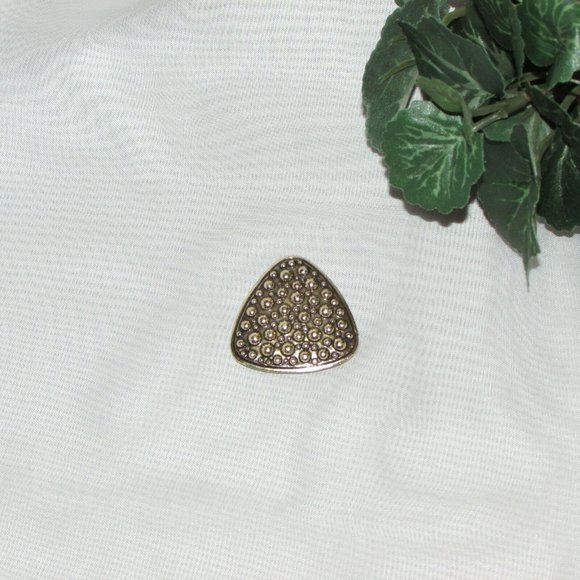 Vintage Scarf Clip Goldtone Hobnail Triangle Boho Fashion Accessory - Picture 3 of 7